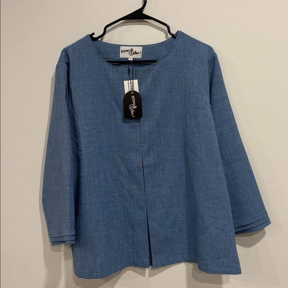 Hino & Malee 24" Double Cuff Layered Blouse - Picture 2 of 5